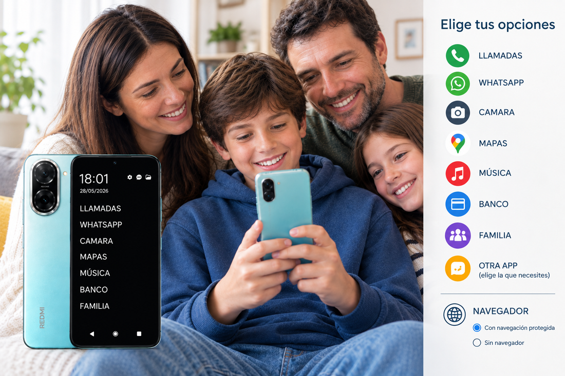 Familia feliz con FocusPhone